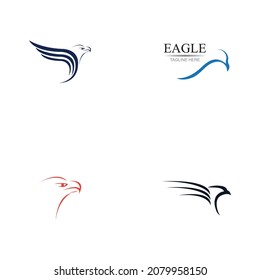 set of eagle logo vector illustration design template