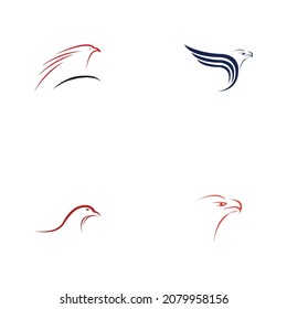 set of eagle logo vector illustration design template