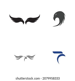 set of eagle logo vector illustration design template