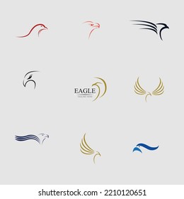 set of eagle logo vector illustration design template - vector