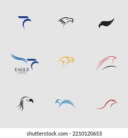 set of eagle logo vector illustration design template - vector