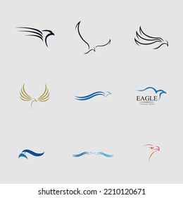 set of eagle logo vector illustration design template - vector