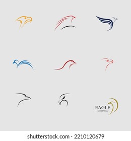 set of eagle logo vector illustration design template - vector