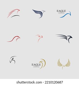 set of eagle logo vector illustration design template - vector