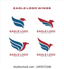 Set of Eagle Logo Vector symbol