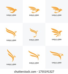 Set of eagle logo vector template, symbol design