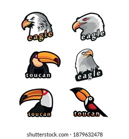 Set of Eagle Sports Logo Mascot Vector Design Collection