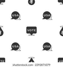 Set Eagle, Vote and USA Independence day on seamless pattern. Vector