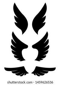 Set of eagle wing icons. Design elements for logo, label, sign, badge. Vector illustration