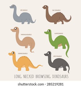 Set of Early carnivorous dinosaurs , eps10 vector format