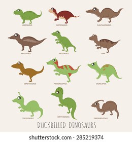 Set of Early carnivorous dinosaurs , eps10 vector format