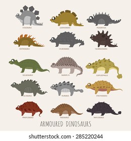 Set of Early carnivorous dinosaurs , eps10 vector format