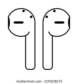 Set of Earphones music flat icon, sound technology device sign, web audio symbol vector illustration .