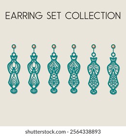 Set of earrings designs laser cut