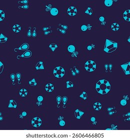 Set Earrings, Diamond, Stud earrings and  on seamless pattern. Vector