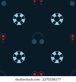 Set Earrings, Piercing and Diamond on seamless pattern. Vector