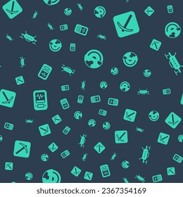 Set Earth core structure crust, Pickaxe, Seismograph and Drone on seamless pattern. Vector