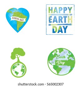 Set of Earth day graphic designs, Vector illustration