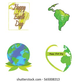 Set of Earth day graphic designs, Vector illustration