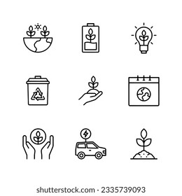 set of earth day icons