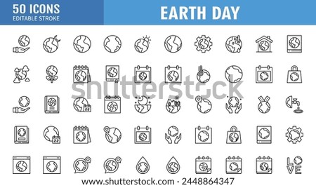 set of earth day icons