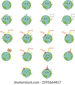 Set Of Earth Globe Vector 