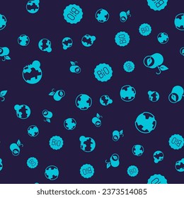 Fijar el derretimiento de la Tierra al calentamiento global, Apple, Banner para la bio y el globo en un patrón ininterrumpido. Vector