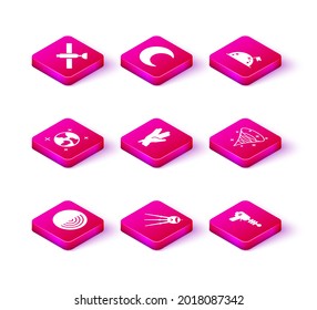 Set Earth structure, Satellite, globe, Vulcan salute, Ray gun, Black hole, Planet with flag and Moon and stars icon. Vector