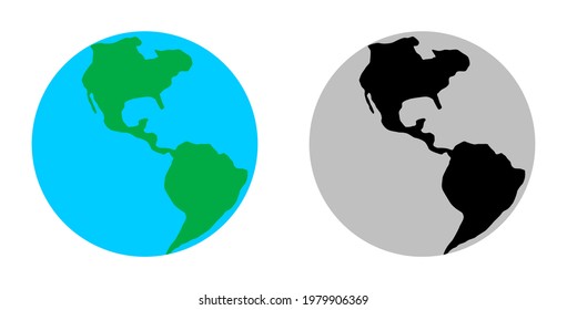 Conjunto de Iconos del Mundo de la Tierra. Imagen vectorial.