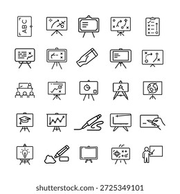 Set of easel board chart strategy lesson teaching learning education symbols
