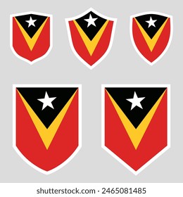 Set der Osttimor-Flagge in Schildform Rahmen