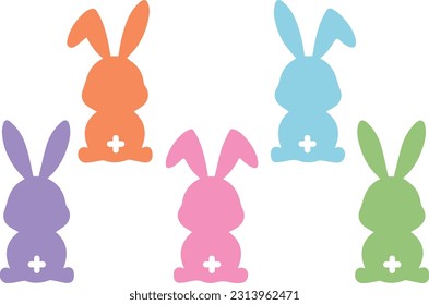 Set of Easter Bunny, Rabbits, Hare svg