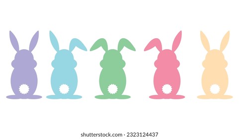 Set easter bunny silhouettes vector illustration.