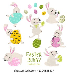 Set of Easter Bunny. Vector illustration for your design