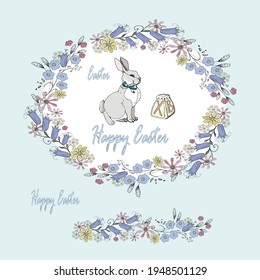 set of Easter cakes for the Easter holiday. Drawings, colored and isolated on a white background
