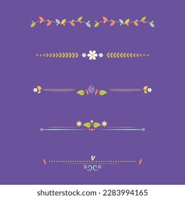 Set of Easter Calligraphic Design Elements and page decoration