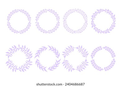 Conjunto de marco de círculo de Pascua, corona con ramas. Ilustración vectorial.