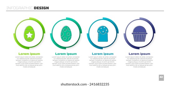 Set Easter egg, Easter egg, Easter cake and Easter cake. Business infographic template. Vector