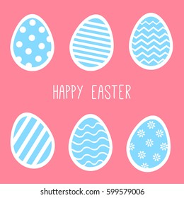 Set of easter egg paper stickers, Vector.