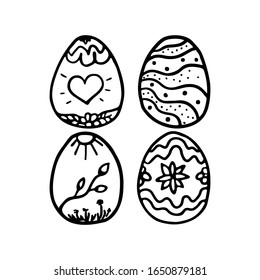 Set of easter egg sketch. Vector illustration.