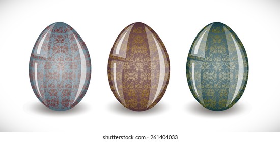 Set of easter eggs. 