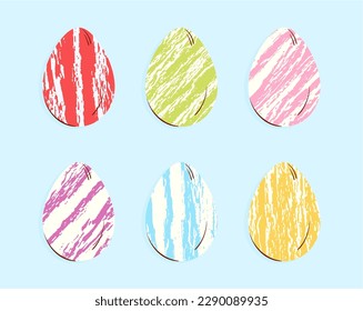 set of easter eggs with brushes textures