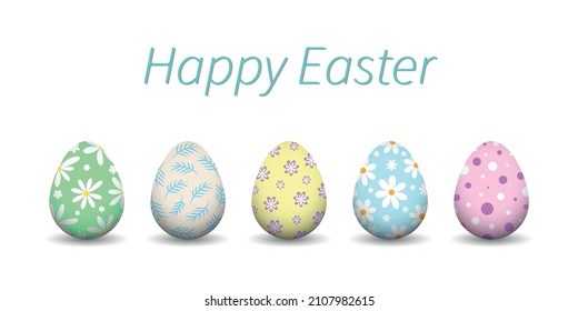 Set of Easter eggs collection on White background