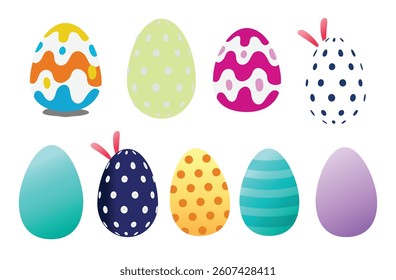 Set of Easter eggs, Easter day egg icons