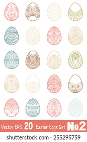 A set of  easter eggs decorated with ornament