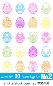 A set of easter eggs decorated with ornament