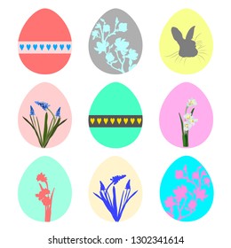 Set of easter eggs designs vector isolated