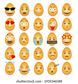 A set of Easter eggs with different emotions.