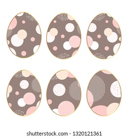 Set of easter eggs with dots