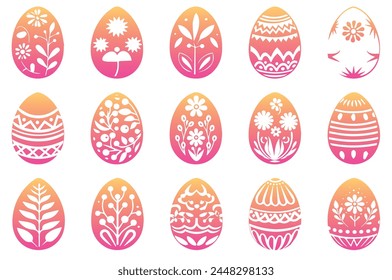 A set of Easter eggs and dyed eggs for Easter